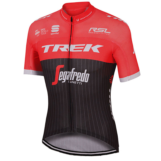 Maglia Trek Segafredo Manica Corta 2017 nero e rosso